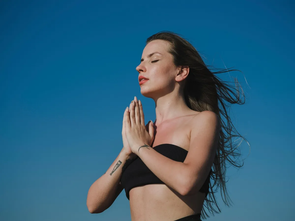 woman, yoga, sport, peace, freedom, model, summer, holiday, sky, morning, exercise, concentration, healthy, meditation, balance, calm, exposure, nature, pilates