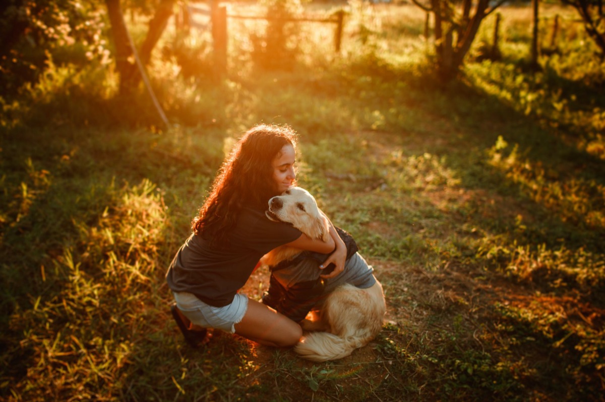 cão e proprietário em parque