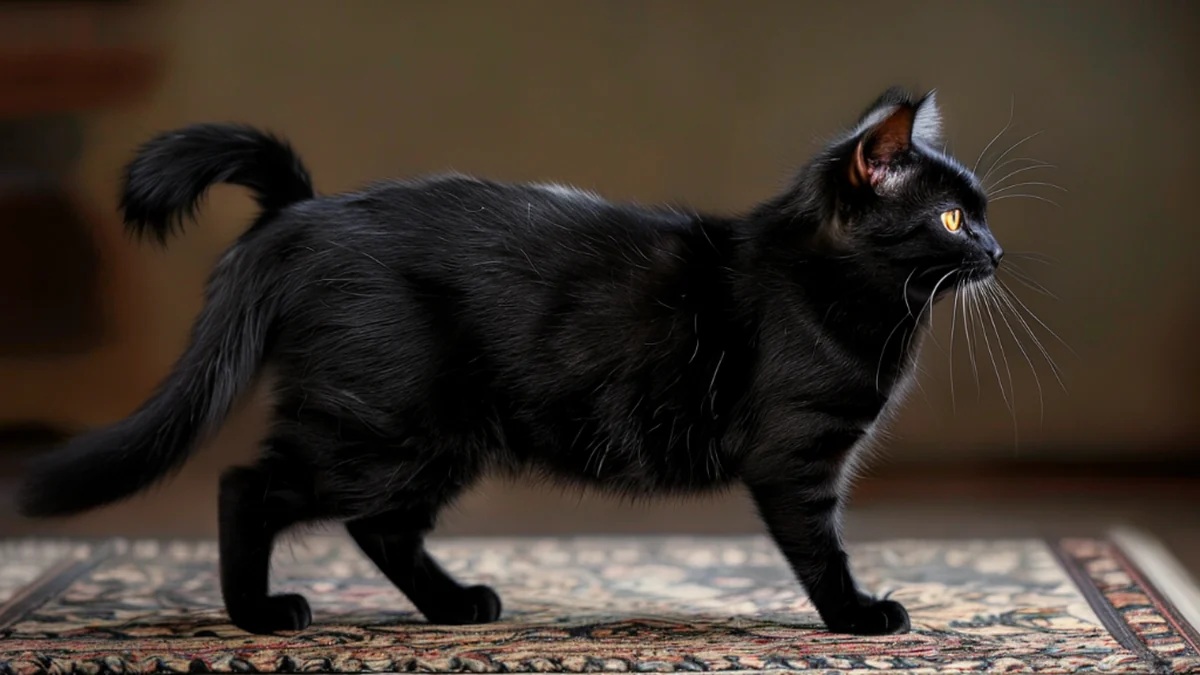 Gato arqueando la espalda, pelaje erizado, comportamiento agresivo.